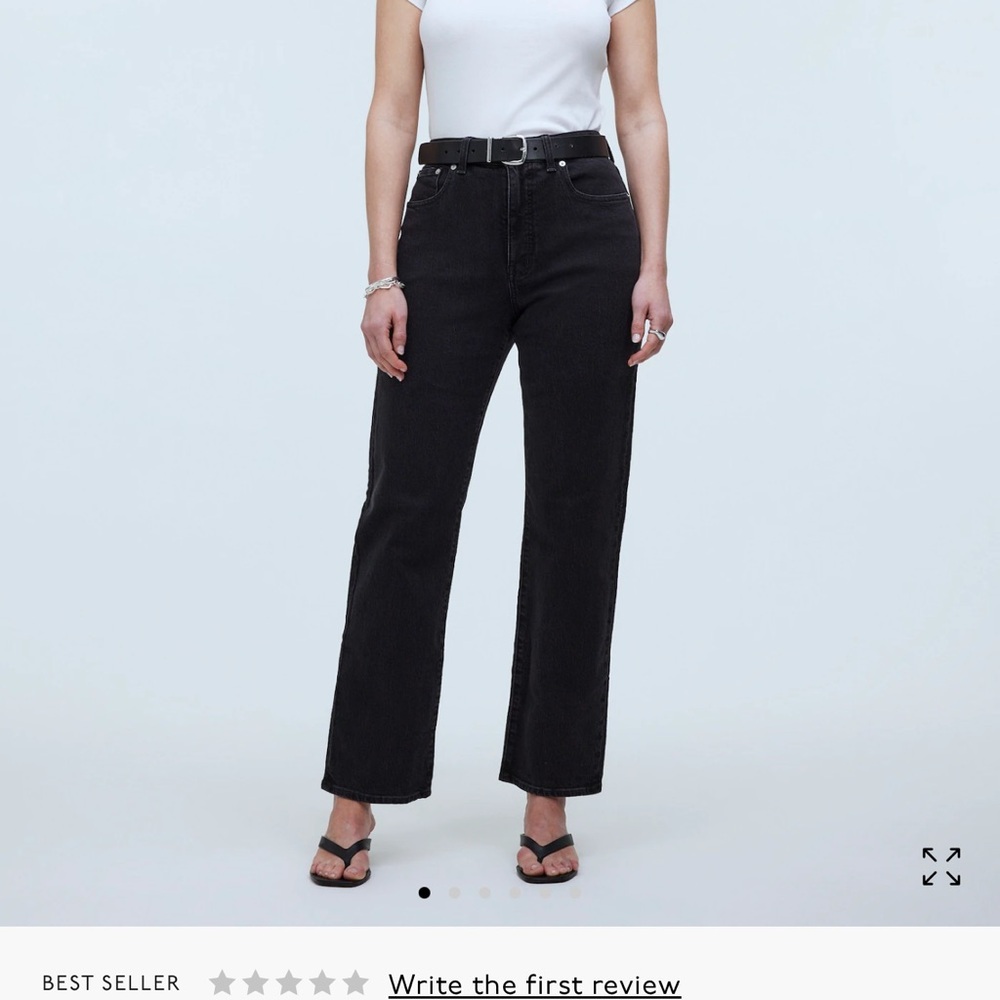 Madewell Black Straight Leg Jeans High-Waisted